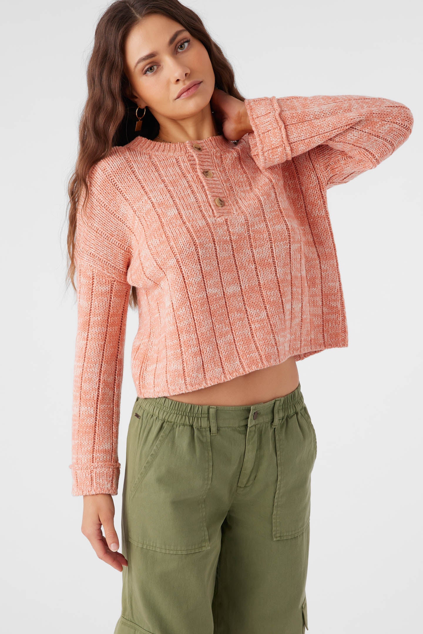 Oceanfront Henley Long Sleeve Sweater