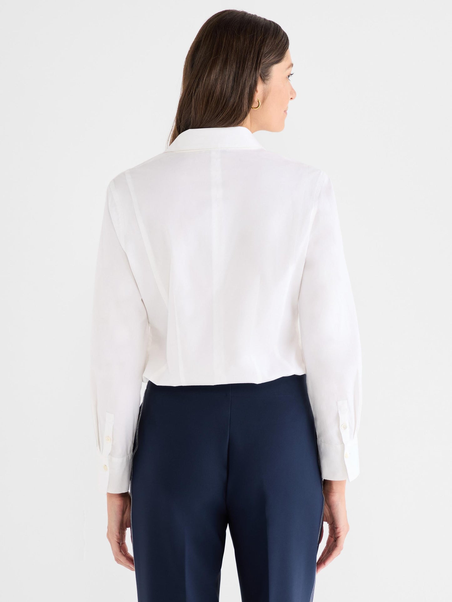 Pintuck Stretch Cotton Shirt