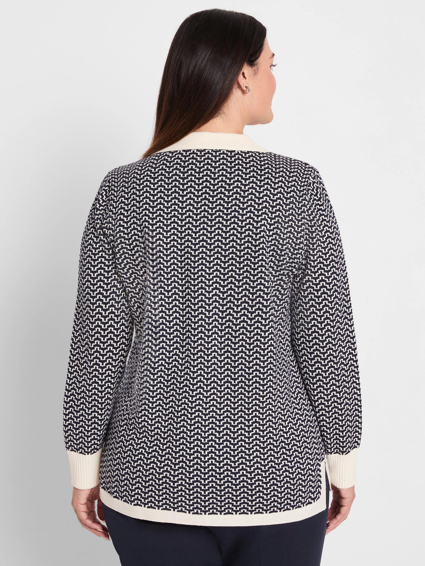 Two Tone Jacquard Sweater