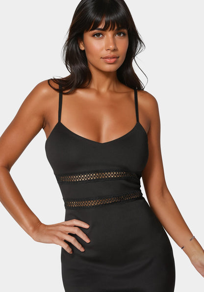 Lace Trim Flounce Dress