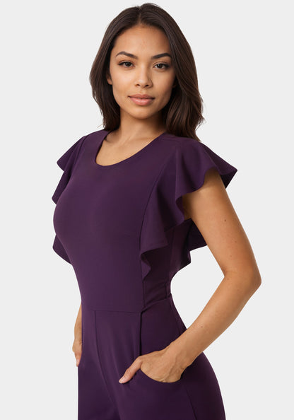 Flutter Sleeve Core Jumpsuit