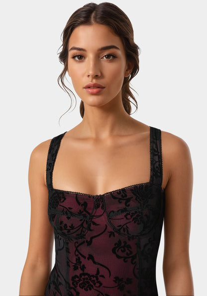 Flocked Mesh Bodysuit