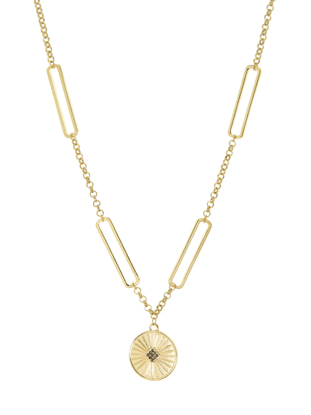 Marlyn Schiff Link Chain Necklace With Disc