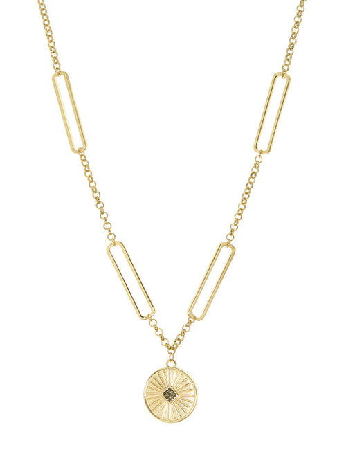 Marlyn Schiff Link Chain Necklace With Disc