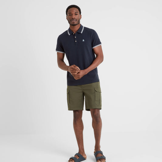 Biston Mens 100% Cotton Pique Polo Shirt - Dark Indigo