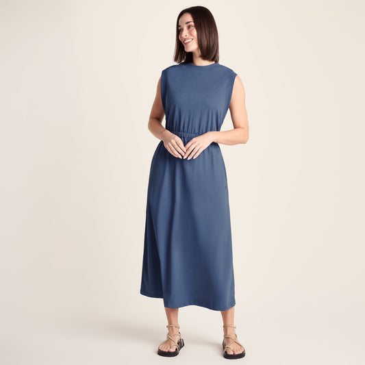 Ebony Womens Supersoft Dress - Smokey Blue