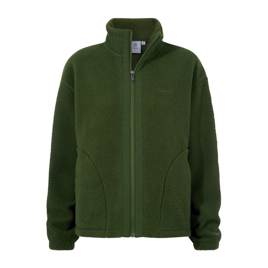 Emilie Womens Relaxed Fit Sherpa Fleece - Olive Green