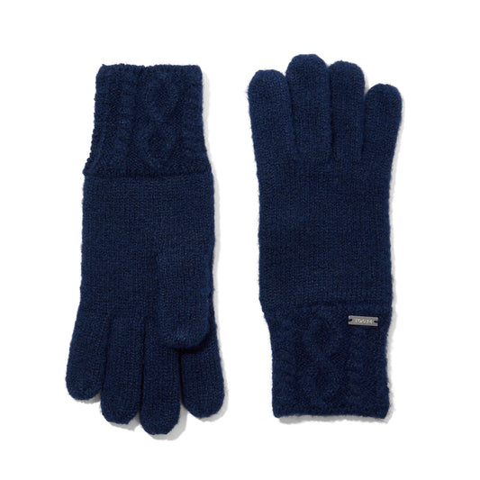 Georgia Supersoft Cable Knit Gloves - Dark Indigo