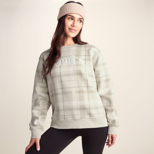 Gina Mens Supersoft Check Print Crew Neck Sweatshirt - Simply Taupe Check