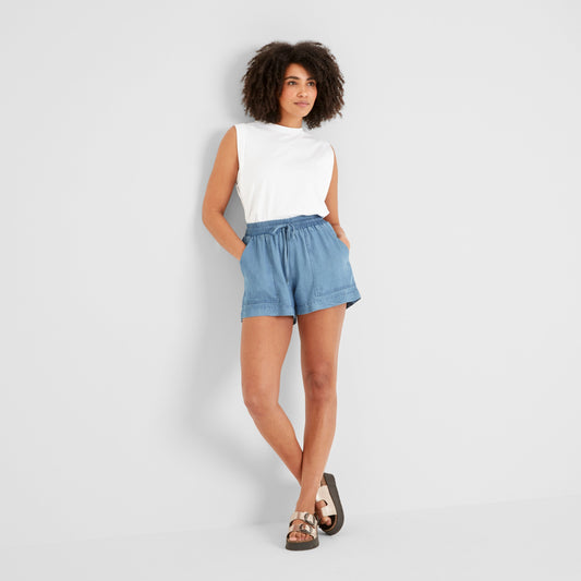 Jessica Womens Tencel Lyocel Shorts - Faded Indigo