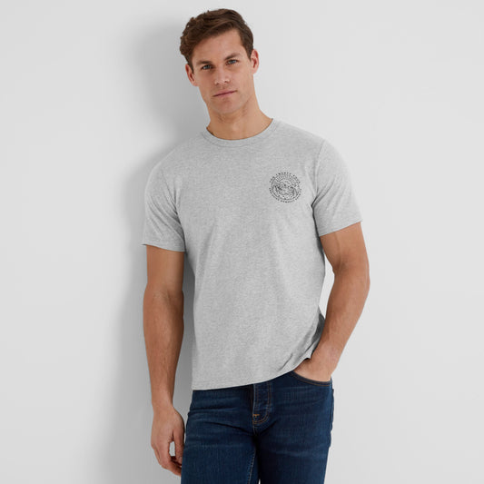Lakes Mens 100% Cotton Supersoft T-Shirt - Light Grey Marl