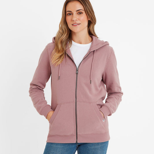 Mia Womens Supersoft Zip Hoody - Faded Pink