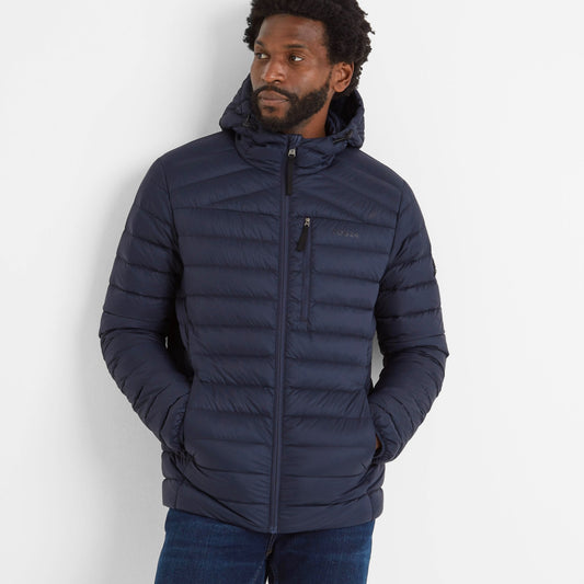 North Mens RDS Certified Down Hooded Jacket - Dark Indigo