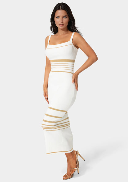 Illusion Sweater Bodycon Maxi Dress