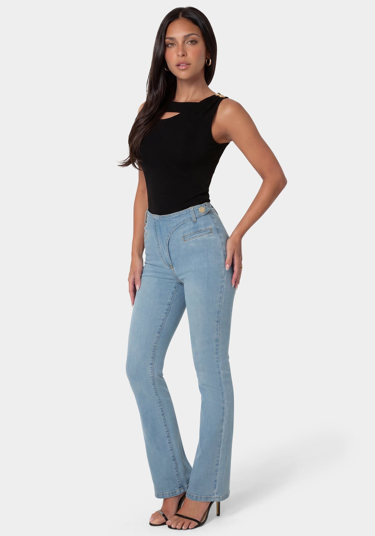 Natural Waist Straight Leg Jeans