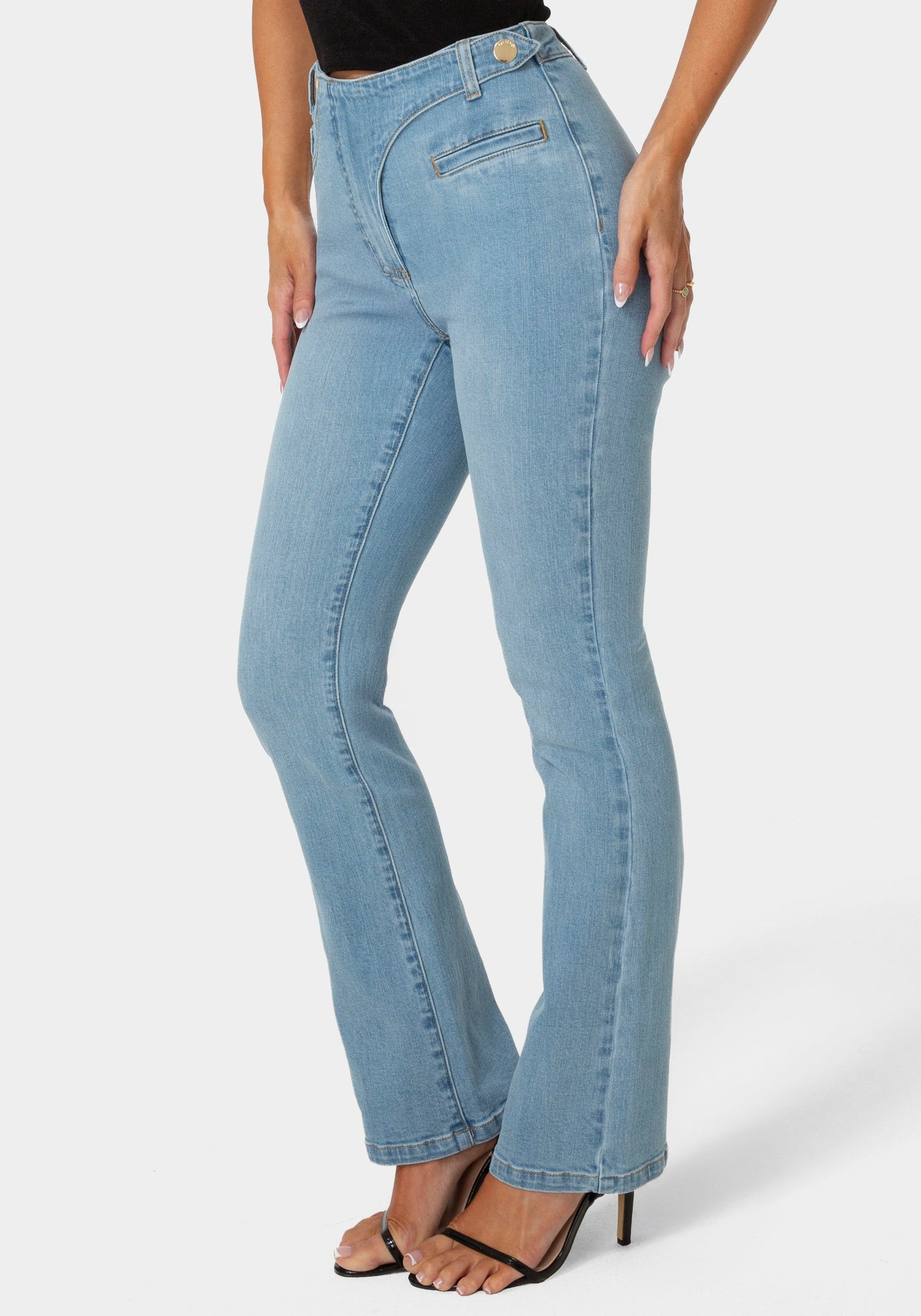 Natural Waist Straight Leg Jeans