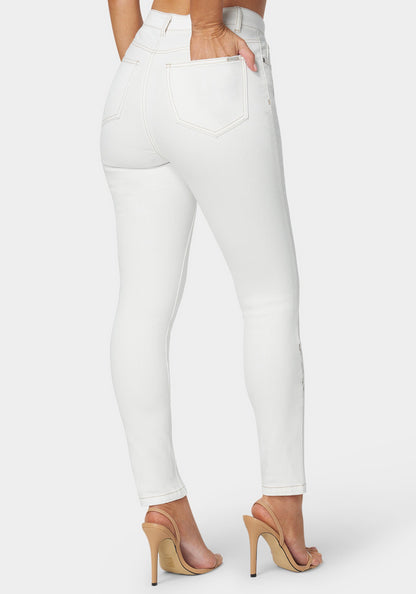 White High Waist Skinny Leg Jeans