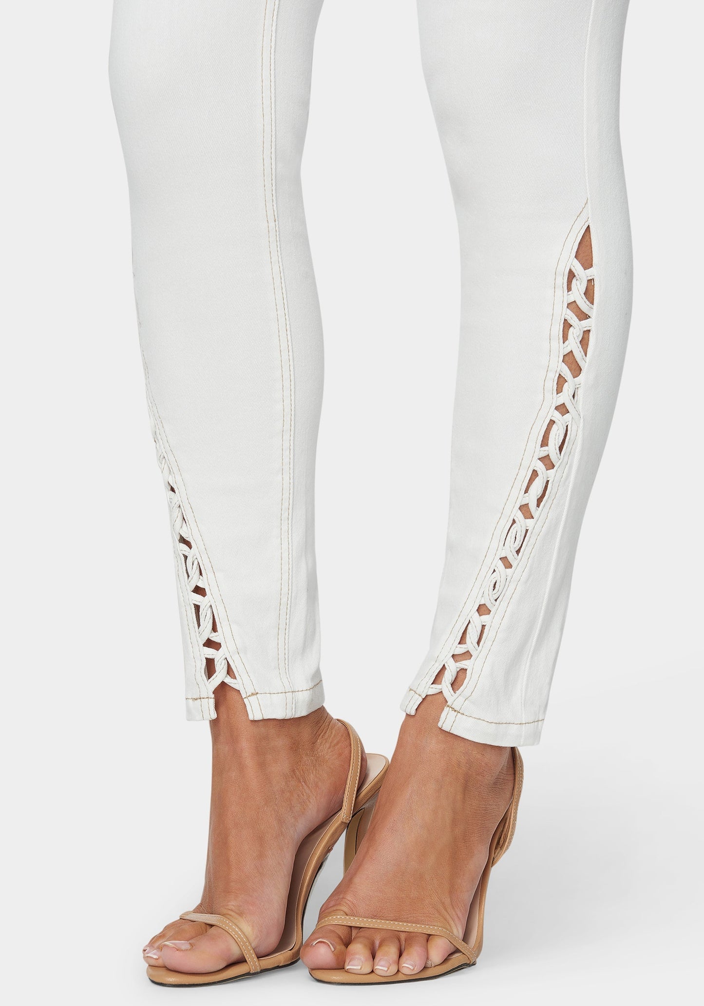 White High Waist Skinny Leg Jeans