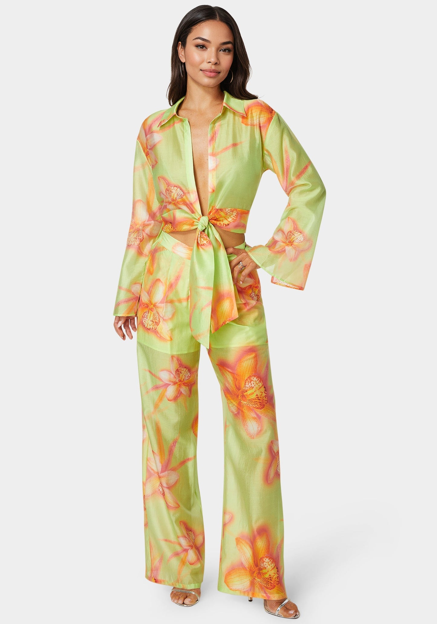 High Waist Palazzo Leg Pull On Pant