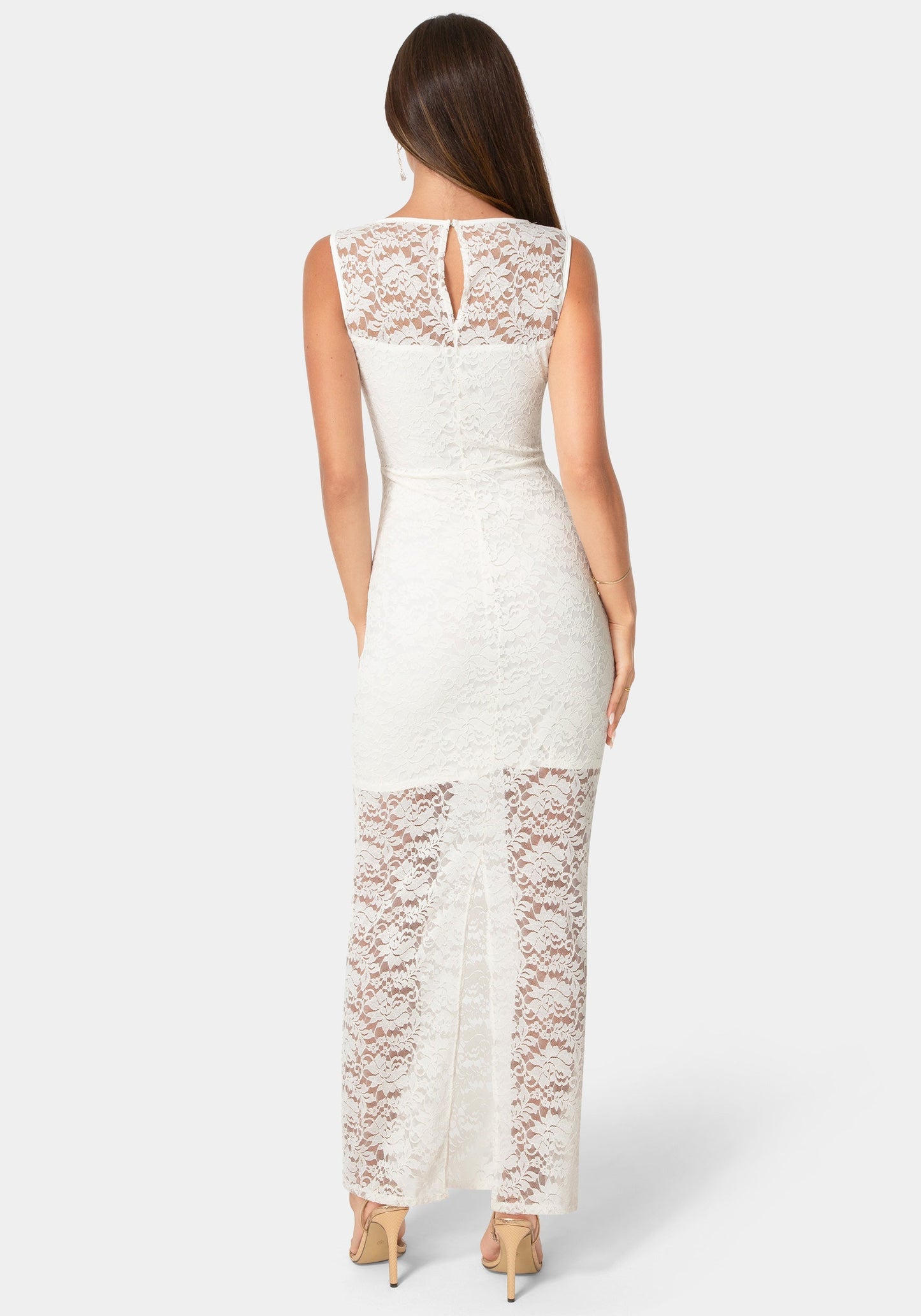Lace Racer Sleeveless Maxi Dress