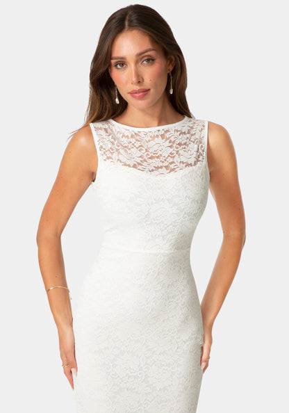 Lace Racer Sleeveless Maxi Dress