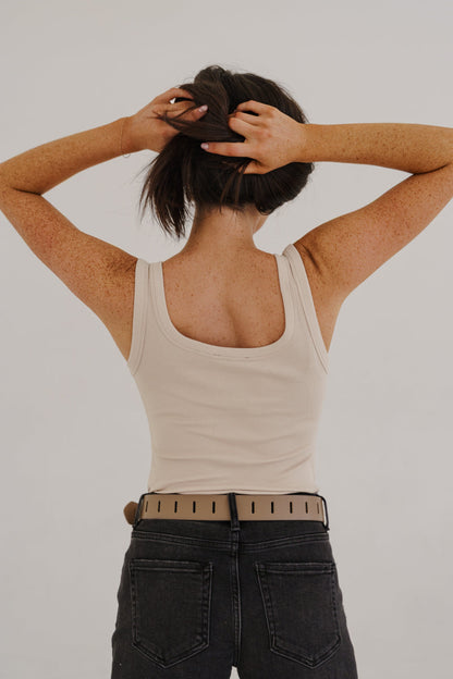 Kathleen Sleeveless Tank Top Taupe
