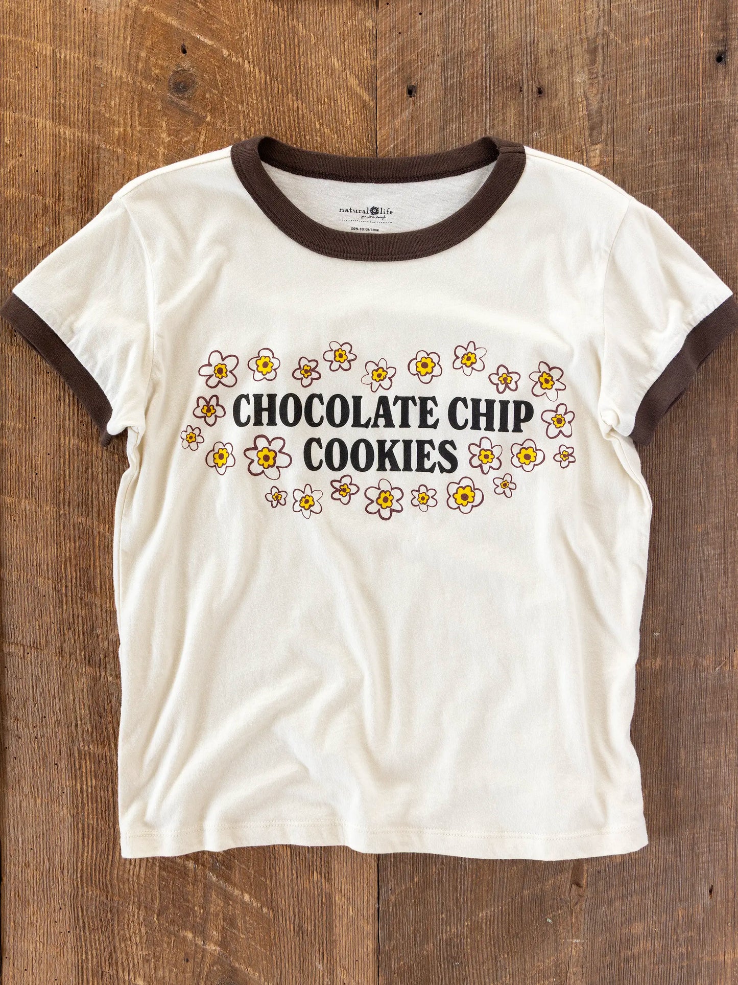 Ringer Cotton Baby Tee Shirt - Chocolate Chip Cookies