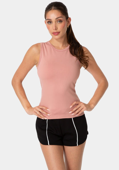Double Front Seamless Tank With Foil Logo