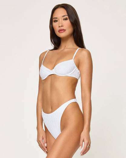 Leilani Bikini Bottom - Eyelet White