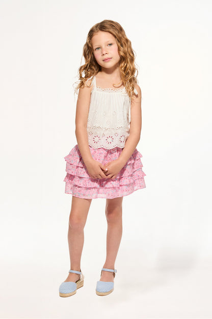 Girls Billie Upcycled Cotton Skirt - VOILA PINK