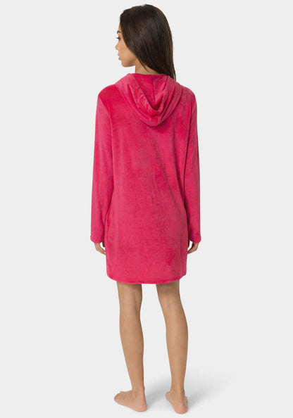 Velour Hooded Rhinestone Sleep & Lounge Dress