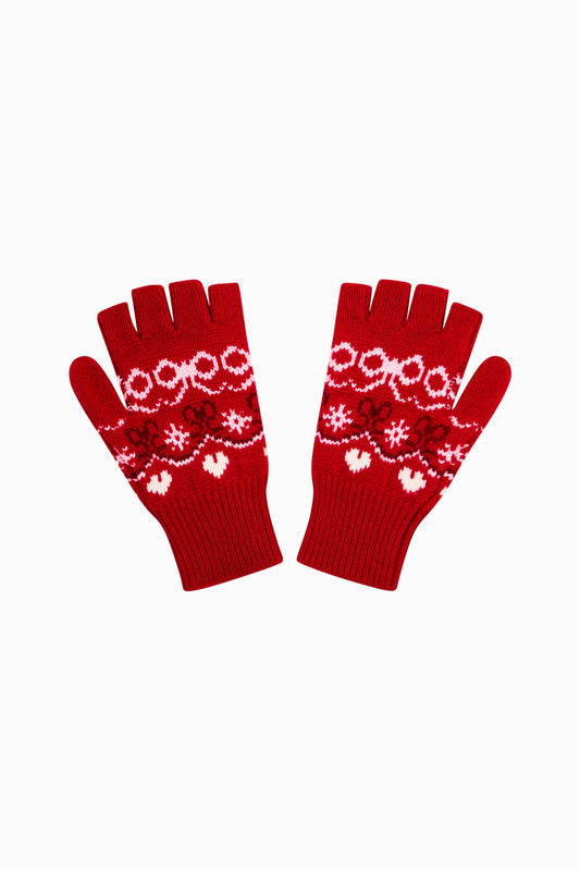 Emeri Wool Fair Isle Fingerless Gloves