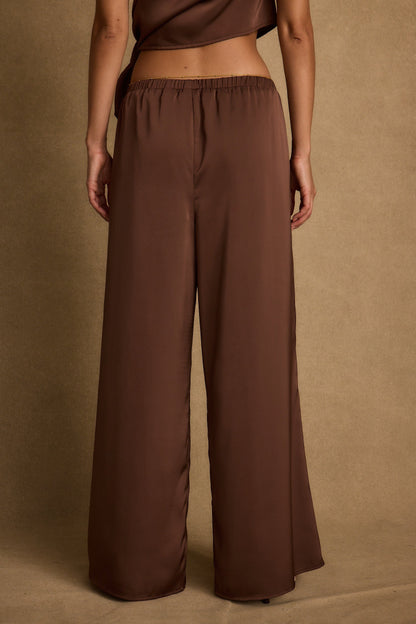 Estelle Espresso Satin Pant