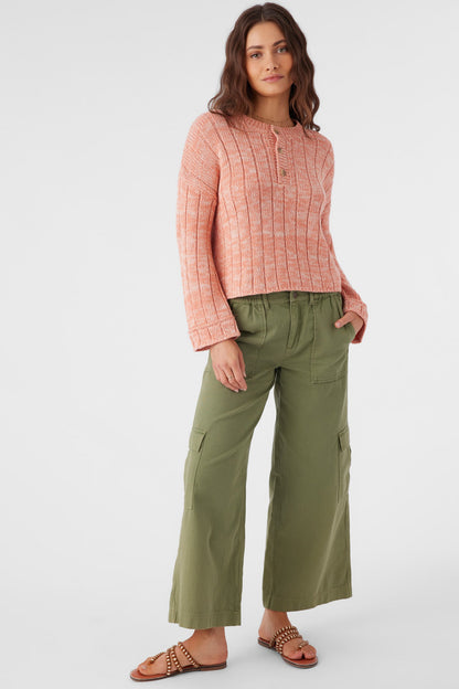 Oceanfront Henley Long Sleeve Sweater