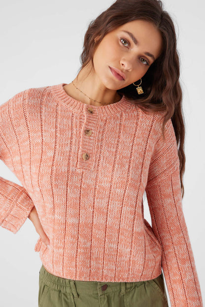Oceanfront Henley Long Sleeve Sweater