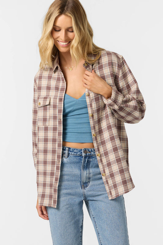 Brooks Flannel Long Sleeve Top
