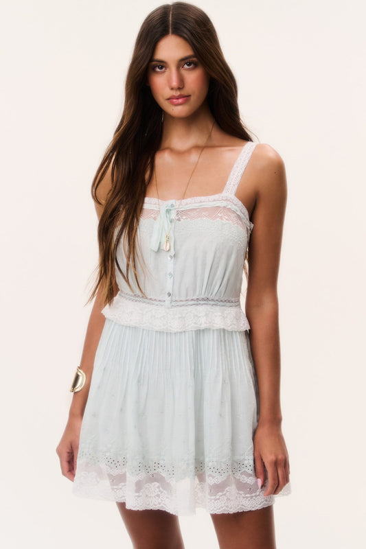 Hadlee Cotton Lace-Trimmed Mini Dress