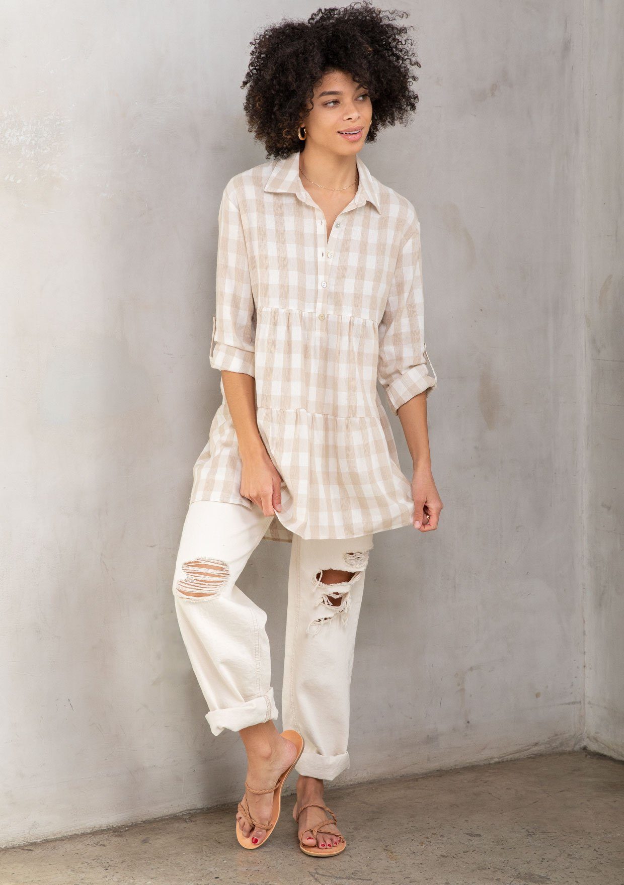 Jules Gingham Tiered Tunic