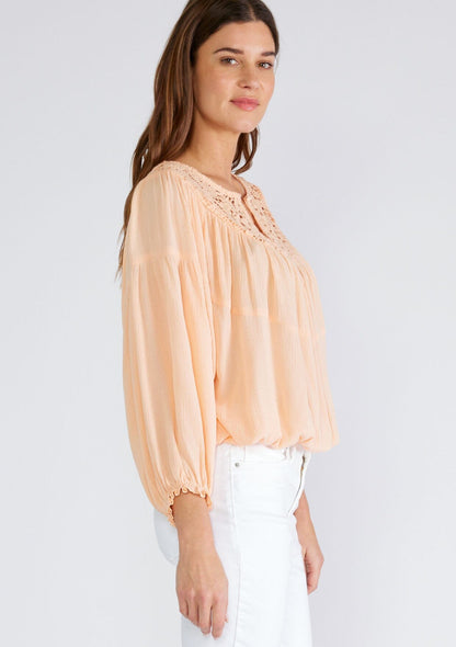 Johanne Crochet Peasant Top