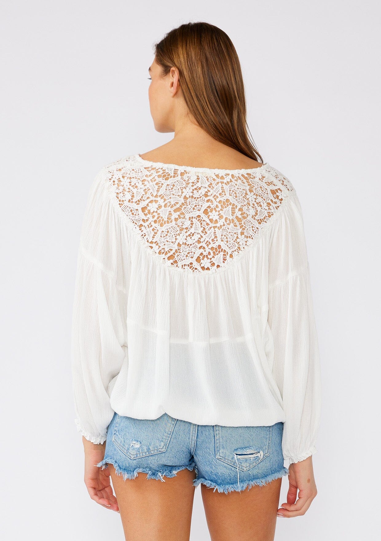Johanne Crochet Peasant Top