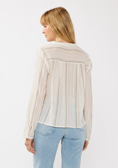 Jessie Striped Tie Front Top
