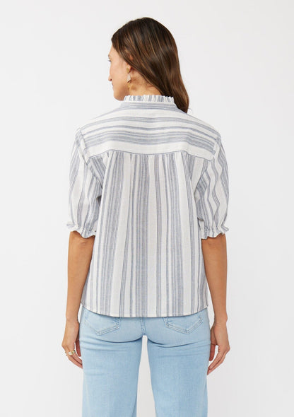 Fiora Striped Puff Sleeve Top