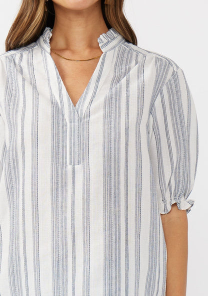 Fiora Striped Puff Sleeve Top