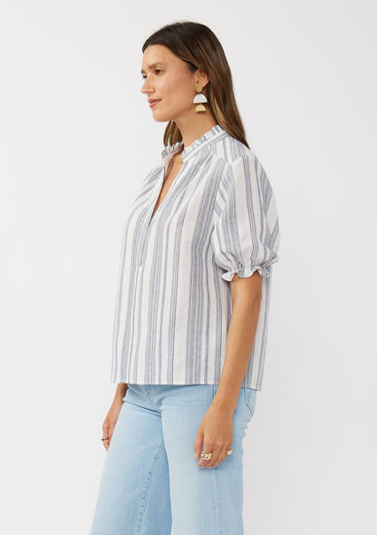 Fiora Striped Puff Sleeve Top