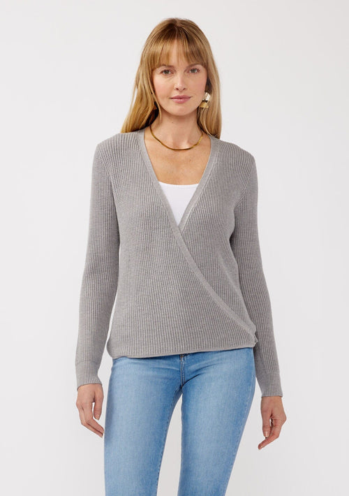 Casey Waffle Knit Wrap Sweater