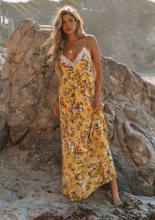 Lemon Drop Tiered Slip Dress
