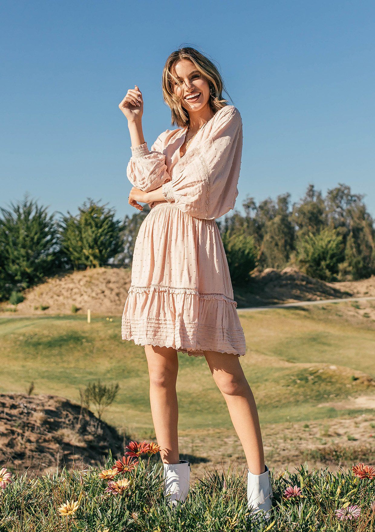 Hattie Swiss Dot Mini Dress