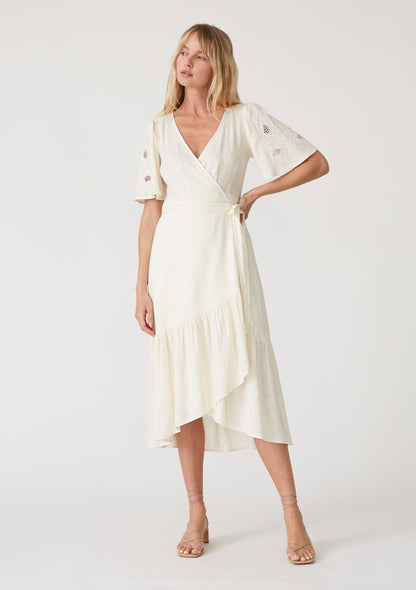 Sadie Embroidered Wrap Dress