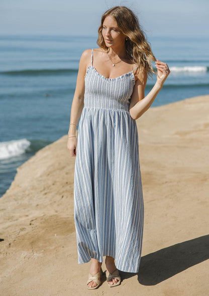 Coastal Striped Maxi Dress