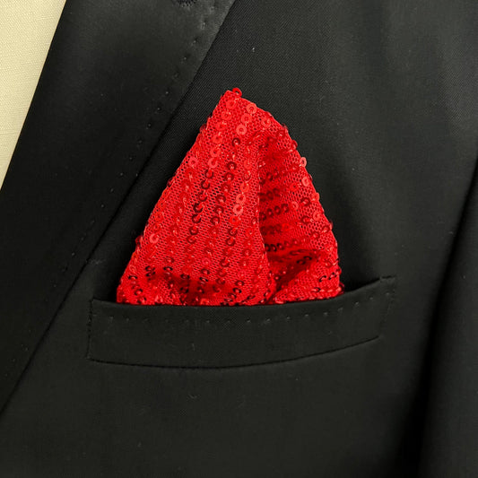 Red Stripe Sequin Pocket Square